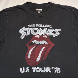 Rolling Stones US Tour ‘78 Hollister Black T-Shirt Medium Double Sided Relaxed